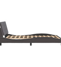 Bettgestell mit LED Grau 140x200 cm Kunstleder