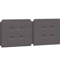 Bettgestell mit LED Grau 140x200 cm Kunstleder