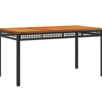 7-tlg. Garten-Essgruppe mit Kissen Schwarz Poly Rattan