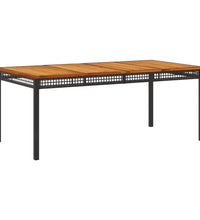 7-tlg. Garten-Essgruppe mit Kissen Schwarz Poly Rattan