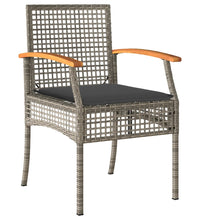 7-tlg. Garten-Essgruppe mit Kissen Grau Poly Rattan