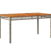 7-tlg. Garten-Essgruppe mit Kissen Grau Poly Rattan