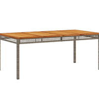 7-tlg. Garten-Essgruppe mit Kissen Grau Poly Rattan