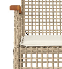7-tlg. Garten-Essgruppe mit Kissen Beige Poly Rattan
