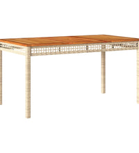 7-tlg. Garten-Essgruppe mit Kissen Beige Poly Rattan