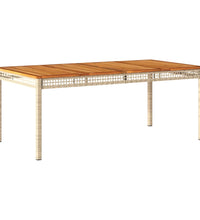 7-tlg. Garten-Essgruppe mit Kissen Beige Poly Rattan