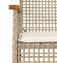 7-tlg. Garten-Essgruppe mit Kissen Beige Poly Rattan
