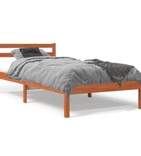 Massivholzbett ohne Matratze Wachsbraun 100x200 Kiefernholz