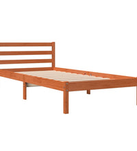 Massivholzbett ohne Matratze Wachsbraun 100x200 Kiefernholz