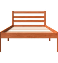 Massivholzbett ohne Matratze Wachsbraun 100x200 Kiefernholz