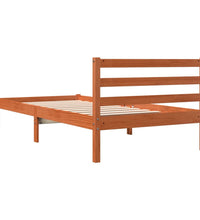 Massivholzbett ohne Matratze Wachsbraun 100x200 Kiefernholz