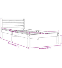 Massivholzbett ohne Matratze Wachsbraun 100x200 Kiefernholz
