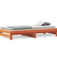 Tagesbett Ausziehbar Wachsbraun 90x200 cm Massivholz Kiefer