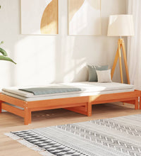 Tagesbett Ausziehbar Wachsbraun 80x200 cm Massivholz Kiefer