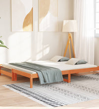 Tagesbett Ausziehbar Wachsbraun 90x190 cm Massivholz Kiefer