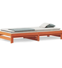 Tagesbett Ausziehbar Wachsbraun 90x190 cm Massivholz Kiefer