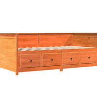 Tagesbett ohne Matratze Wachsbraun 100x200 cm Massivholz Kiefer