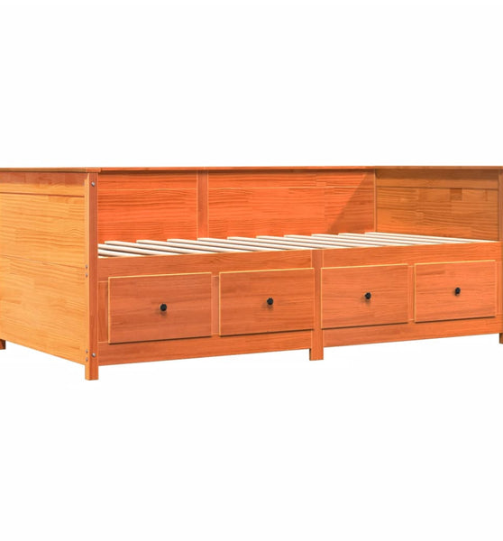 Tagesbett ohne Matratze Wachsbraun 100x200 cm Massivholz Kiefer