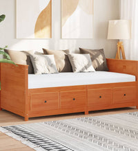 Tagesbett ohne Matratze Wachsbraun 100x200 cm Massivholz Kiefer