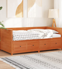 Tagesbett ohne Matratze Wachsbraun 100x200 cm Massivholz Kiefer