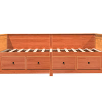 Tagesbett ohne Matratze Wachsbraun 100x200 cm Massivholz Kiefer