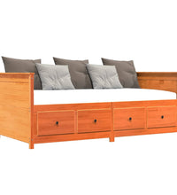 Tagesbett ohne Matratze Wachsbraun 100x200 cm Massivholz Kiefer