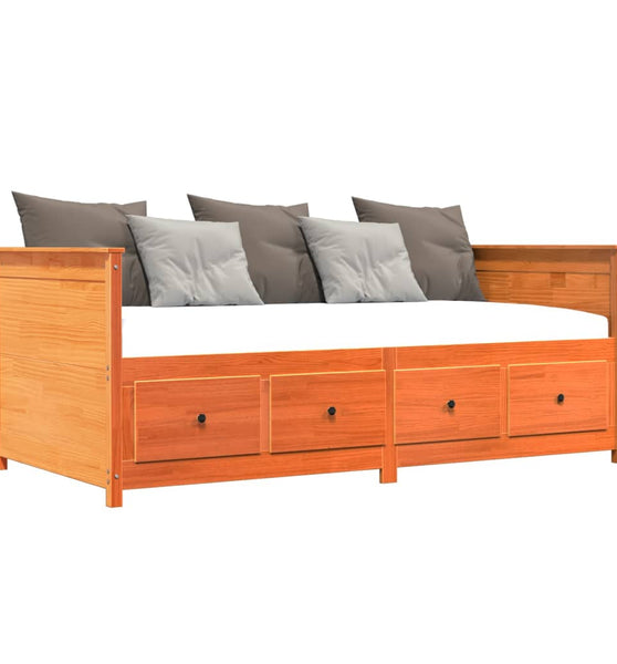 Tagesbett ohne Matratze Wachsbraun 100x200 cm Massivholz Kiefer