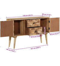 Sideboard 110x30x70 cm Massivholz Mango
