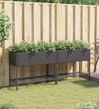 Hochbeete mit Ablage 2 Stk. Schwarz 90x40x75 cm Poly Rattan