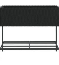 Hochbeete mit Ablage 2 Stk. Schwarz 90x40x75 cm Poly Rattan