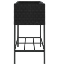 Hochbeete mit Ablage 2 Stk. Schwarz 90x40x75 cm Poly Rattan