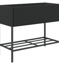 Hochbeete mit Ablage 2 Stk. Schwarz 90x40x75 cm Poly Rattan