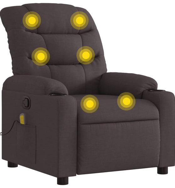 Massagesessel Dunkelbraun Stoff