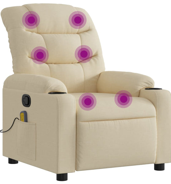 Massagesessel Creme Stoff