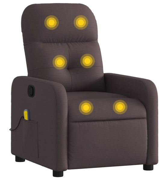 Massagesessel Dunkelbraun Stoff