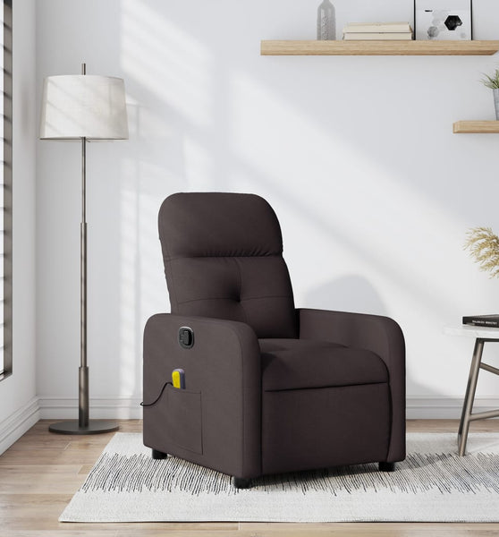 Massagesessel Dunkelbraun Stoff