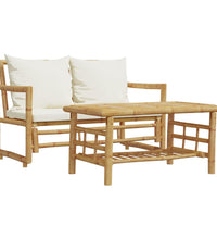 2-tlg. Garten-Sofagarnitur mit Kissen Bambus