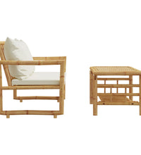 2-tlg. Garten-Sofagarnitur mit Kissen Bambus