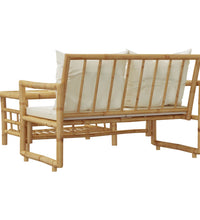 2-tlg. Garten-Sofagarnitur mit Kissen Bambus