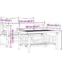 2-tlg. Garten-Sofagarnitur mit Kissen Bambus