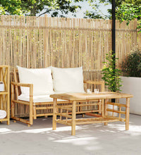 2-tlg. Garten-Sofagarnitur mit Kissen Bambus