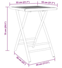 Gartentisch Klappbar 55x55x75 cm Bambus