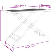 Gartentisch Klappbar 110x55x75 cm Bambus