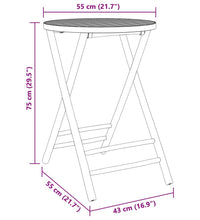 Gartentisch Klappbar Ø55x75 cm Bambus