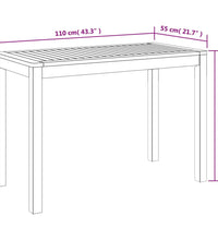 Garten-Esstisch 110x55x75 cm Massivholz Akazie