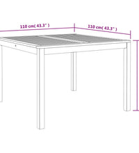 Garten-Esstisch 110x110x75 cm Massivholz Akazie