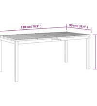 Garten-Esstisch 180x90x75 cm Massivholz Akazie