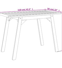 Garten-Esstisch 110x56x75 cm Massivholz Akazie