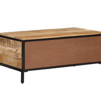 Couchtisch 90x50x30 cm Raues Massivholz Mango