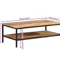 Couchtisch 100x50x35 cm Raues Massivholz Mango